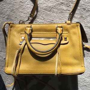 Rebecca Minkoff Micro Reagan Crossbody Satchel in Harvest Gold